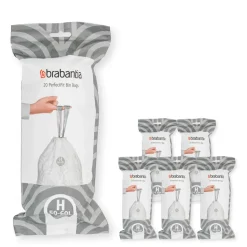 Sac poubelle Brabantia PerfectFit 120 sacs, Modèle H, 50-60 L