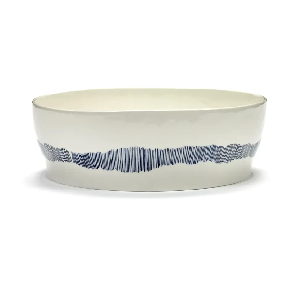 Saladier Ottolenghi Feast Ø27,5 cm, White stripes-blue