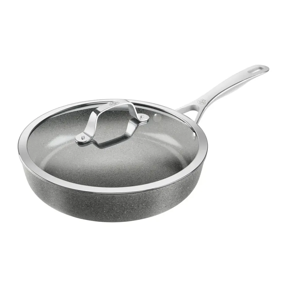 Salina Ceramic Granit sauteuse avec couvercle en verre., 28 cm