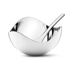 Salière et cuillère Bloom, acier inoxydable