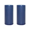 Salière et poivrier Groovy, Blue stoneware