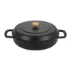 Sauteuse Combekk Enameled en fonte émaillée Ø28 cm, Black-gold knob