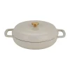 Sauteuse Combekk Enameled en fonte émaillée Ø28 cm, Sand-gold knob