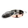 Sauteuse en cuivre avec couvercle en verre Maestro, 26 cm