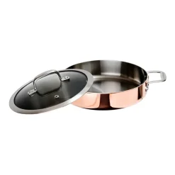 Sauteuse en cuivre avec couvercle en verre Maestro, 26 cm