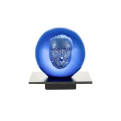 Sculpture en verre BV Headman, Bleu