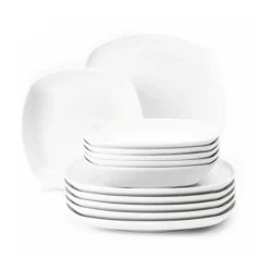 Service de table carré Lido 12 pièces, Blanc