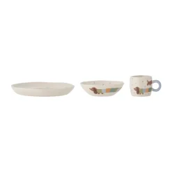 Service de table Charlie Lot de 3, Bleu-blanc