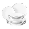 Service de table Lido black line 12 pièces, Blanc à bordure noire