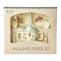 Service pour enfants Rice 4 Pièces, Sweet Jungle Print-Cream