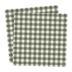 Serviette à carreaux Ernst 33x33 cm lot de 20, Vert-gris clair