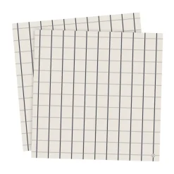 Serviette à grands carreaux Ernst 33x33 cm lot de 20, Beige-bleu