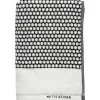Serviette de bain Grid 70x140 cm, Noir-off white