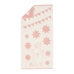 Serviette de bain Moomin 70x140 cm, stjärnor rosa