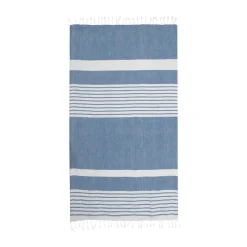 Serviette de bain rayée Ella hamam 145x250 cm, Bleu