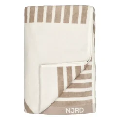 Serviette de bain rayée 100x150 cm, Beige