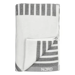 Serviette de bain rayée 100x150 cm, Gris