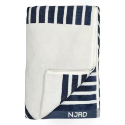Serviette de bain rayée 100x150 cm, Bleu