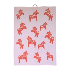 Serviette de cuisine Dalahäst 50x70 cm, Rose-rouge