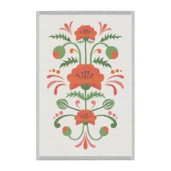 Serviette de cuisine Lindas vallmo 40x60 cm, Orange-gris