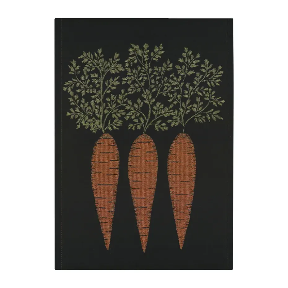 Serviette de cuisine Morot 48x70 cm, Noir-orange