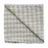 Serviette de table en lin à carreaux Gingham 45x45 cm, Naturel