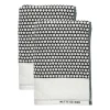 Serviette d'invité Grid 38x60 cm, lot de 2, Noir-off white