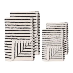 Serviette Drift 50x70 cm, Blanc-noir