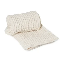 Serviette en coton écologique blanc cassé, 50x100 cm
