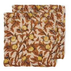 Serviette en coton Mediterranean 30x30 cm, lot de 2, Tangerine