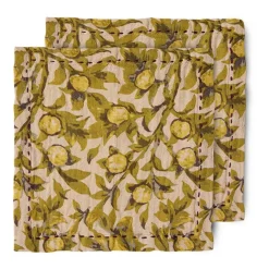 Serviette en coton Mediterranean 30x30 cm, lot de 2, Olive