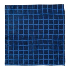 Serviette en jacquard Rutig Lot de 2, Blue-black