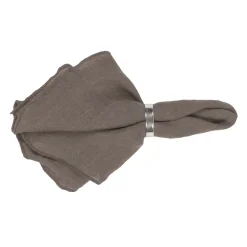 Serviette en lin Gracie, marron-gris