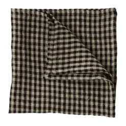 Serviette en lin Vipa 45x45 cm, Noir-sable