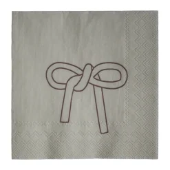 Serviette en papier Bow 33x33 cm Lot de 20, Beige