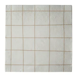 Serviette en papier carrée 33x33 cm Lot de 20, Crème