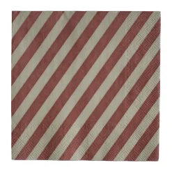 Serviette en papier Stripe 33x33 cm lot de 20, Rouge foncé