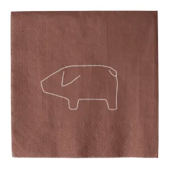 Serviette en papier Swedish pig 33x33 cm, 20 pièces, Red