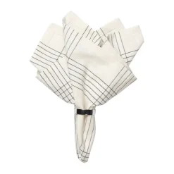 Serviette en tissu Alice 45x45 cm, Black-natural
