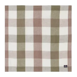 Serviette en tissu Checked Linen/Cotton 50x50 cm, Olive