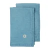 Serviette en tissu Eden denim 45x45 cm lot de 2, Bleu