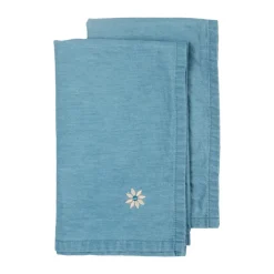 Serviette en tissu Eden denim 45x45 cm lot de 2, Bleu