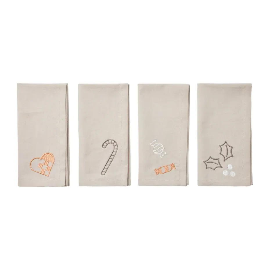 Serviette en tissu Fryd 45x45 cm 4 pièces, Light warm grey-beige