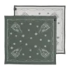 Serviette en tissu Julemorgen 45x45 cm, Lot de 2, Blanc-vert