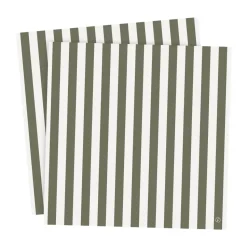 Serviette Ernst rayée 33x33 cm lot de 20, Vert-blanc