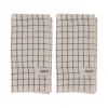 Serviette Ernst rayée 40x40 cm, lot de 2, Noir-beige