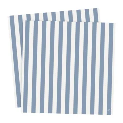 Serviette Ernst rayée 33x33 cm lot de 20, Bleu clair-blanc