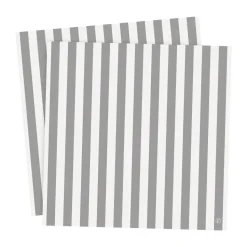 Serviette Ernst rayée 33x33 cm lot de 20, Rayé blanc-gris