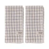 Serviette Ernst rayée 40x40 cm, lot de 2, Bleu-beige
