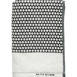 Serviette Grid 50x100 cm, Noir-off white